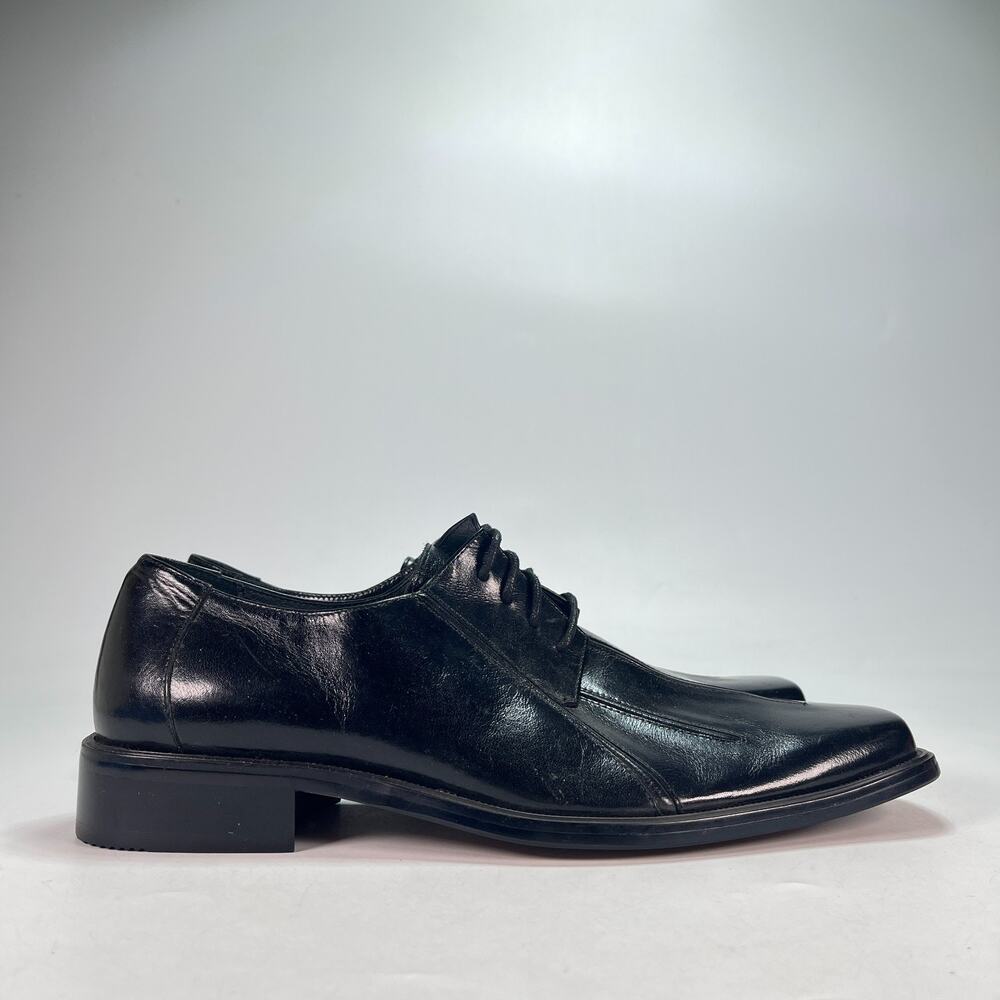 Giovanni Black Leather Square Toe Oxford Business Dress Shoes Men's Size 9.5